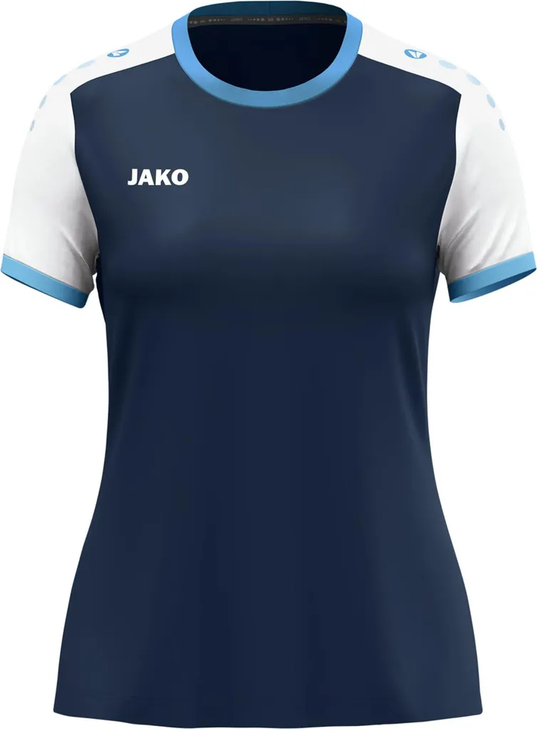 T-shirt de sport pour femme JAKO Dynamic XL respirant bleu et blanc