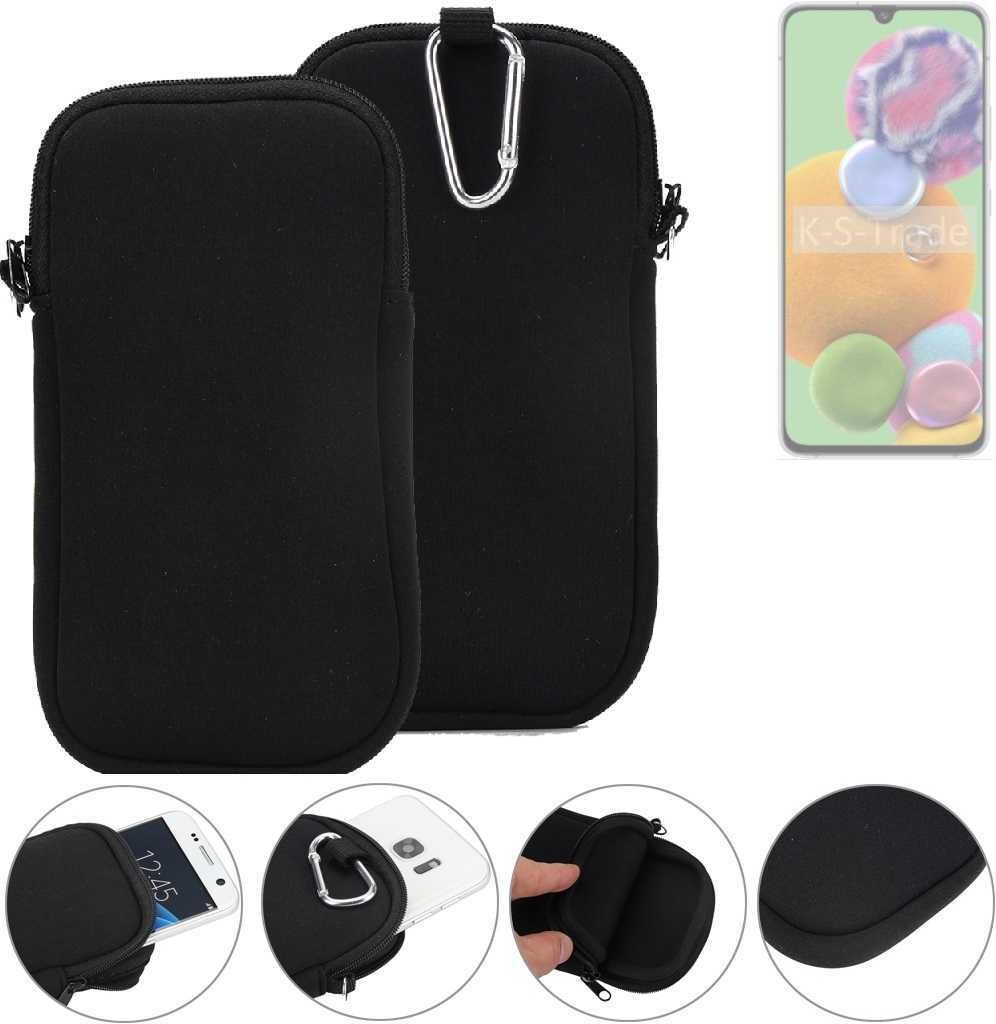K-S-Trade Neopren-Hülle Handyhülle kompatibel mit Samsung Galaxy A90 5G Schutzhülle Neoprenhülle Sleeve Schutz-Hülle Gürtel Tasche Case Holster