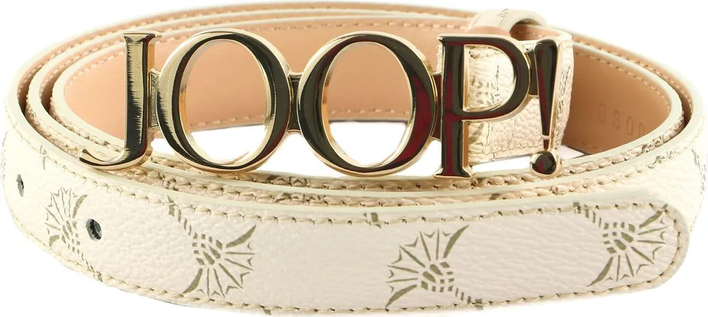Cintura Joop! Printed Coll. 3,5 Cm - Larghezza 80, Colore Cream-White | Accessorio Moda In Pelle E Tessuto