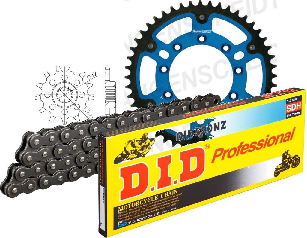 DID Kit Stealth (blau) TM Cross 125 03-12 13-51-114 DID520NZ Clip