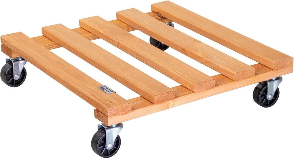 Plantenroller Terracotta für drinnen und draußen - Paletti 20042101, 38 x 38 x 95 cm, Tragkraft 120 kg
