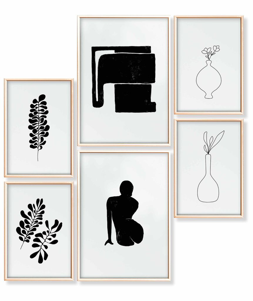 Heimlich Wandkunstdruck 2x30x42cm 4x21x30cm Premium Poster-Set Moderne Muse für Zuhause Büro Wohnzimmer Schlafzimmer Küche