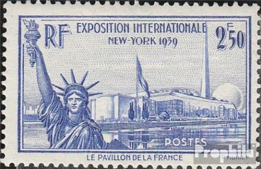 Briefmarken Frankreich 1939 Mi 445 mit Falz Weltausstellung