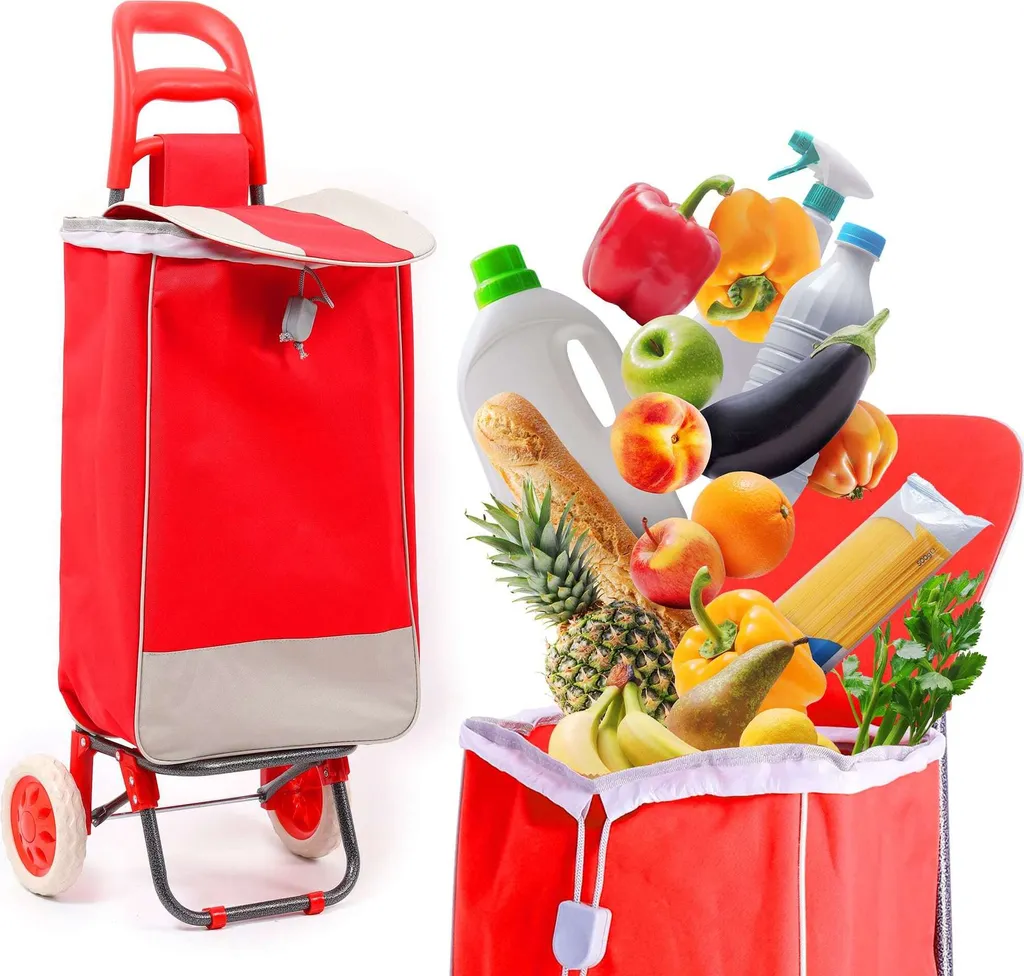 Offerta Carrello Spesa 40 Litri Rosso - Prezzo Basso Alta Resa