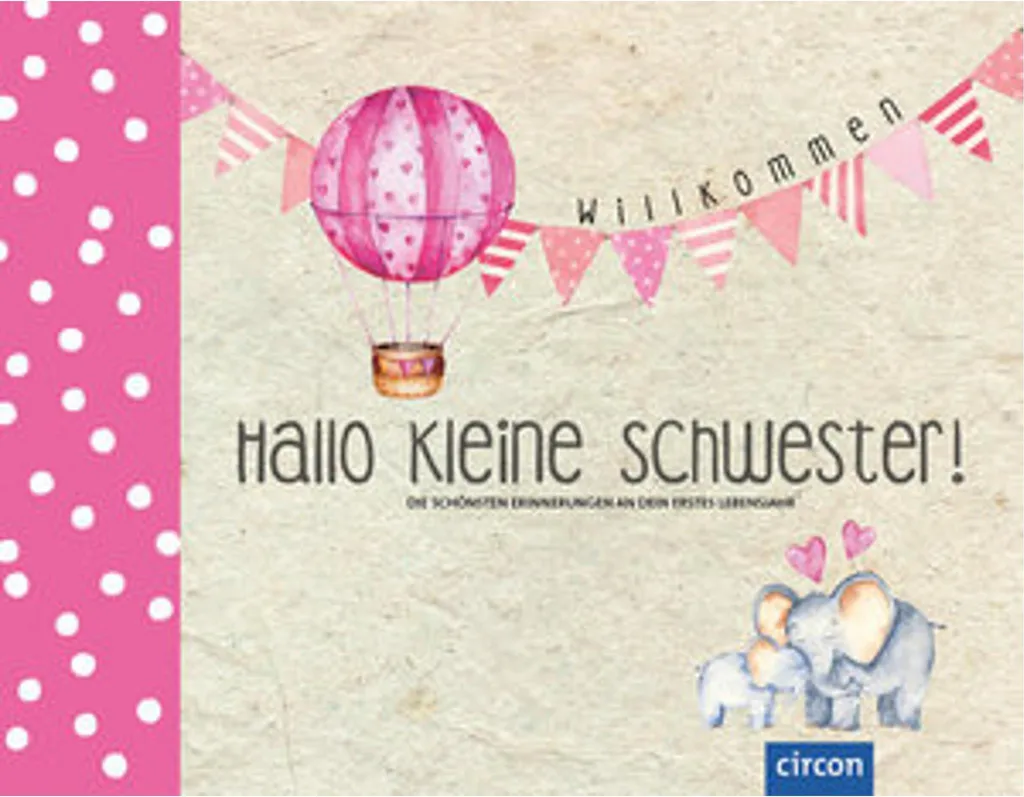 T-shirt enfant Hallo kleine Schwester manches courtes blanc et rose
