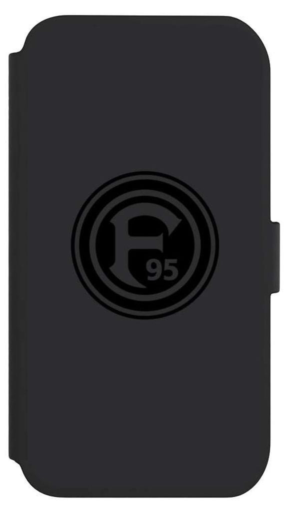 NIVOCASE Klapphülle für Apple iPhone 11 Handyhülle aus Kunst Leder NIVOflip schwarz F95 Fortuna Düsseldorf Logo