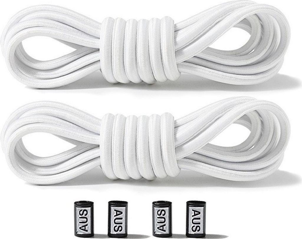 INF Elastische Schnürsenkel ohne Binden - 2 Paar Weiß Produktbild 