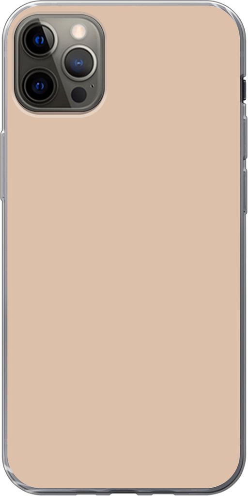 MuchoWow Handyhülle Schutzhülle Hülle für Telefoonhoesje iPhone 12 Pro Max Beige - Farben - Unifarben Silikon Softcase Handy Hülle - Hartschale
