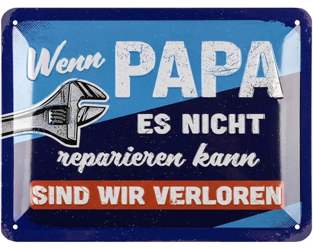 LANOLU Blechschild Wenn Papa es nicht reparieren kann Produktbild 