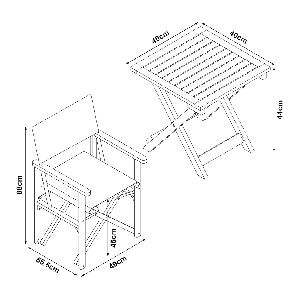 Ensemble de bistrot Capistrello 3 pièces table et chaises bois blanc - 3