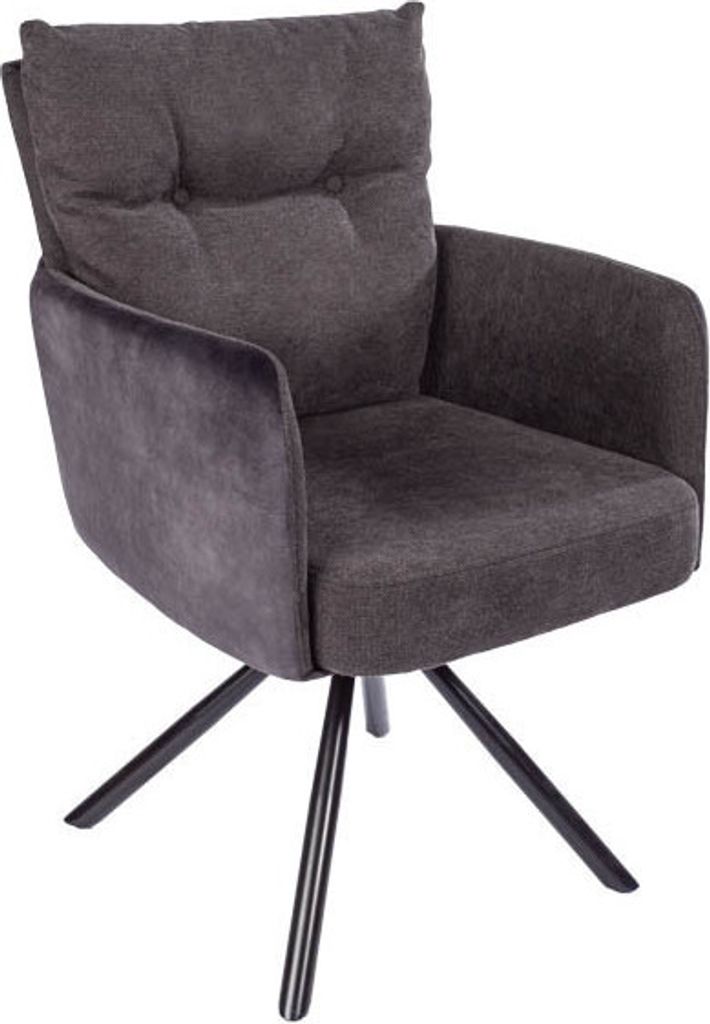 riess-ambiente Drehbarer Stuhl BIG GEORGE anthrazit Samt Produktbild 11