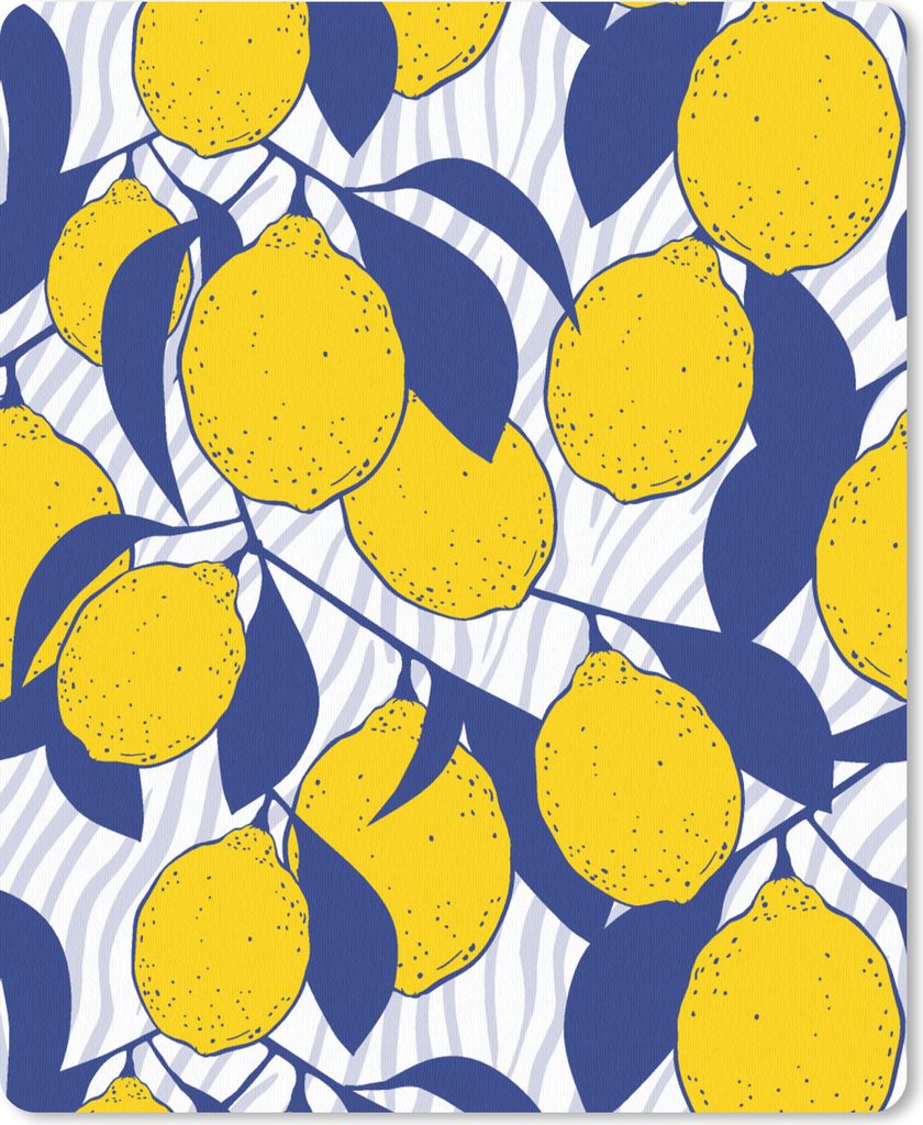 MuchoWow Mauspad Mousepad Zitrone - Zebra - Obst - Muster 30x40 cm - Mousepads - Maus Mat - Pad - Mausunterlage - Mausmatten