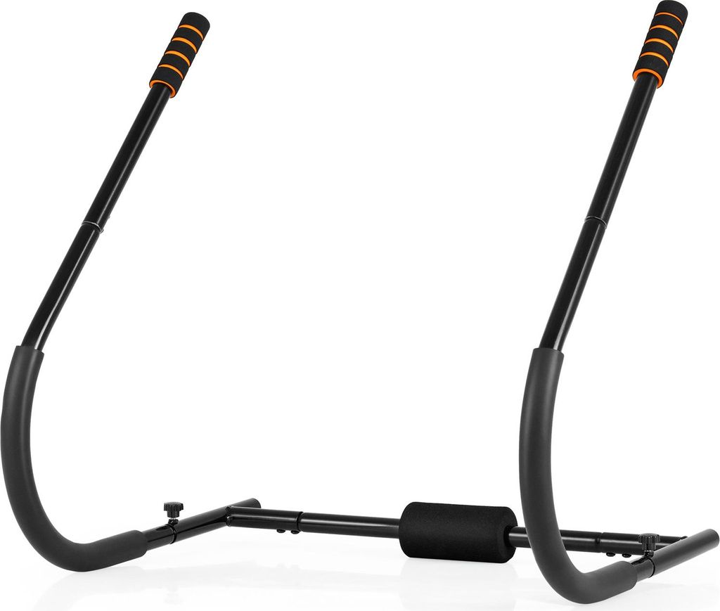 GOPLUS Bauchmuskeltrainer, AB Roller Bauchtrainer mit gepolsterter Nackenstütze & Griff, Sit Up Trainingsgerät klappbar aus Metall, Schwarz