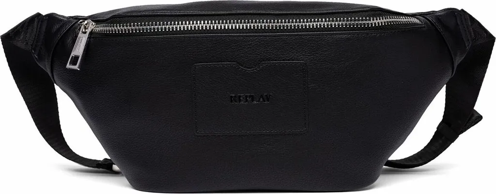 Sac banane noir Replay compact et ajustable avec grand zip robuste