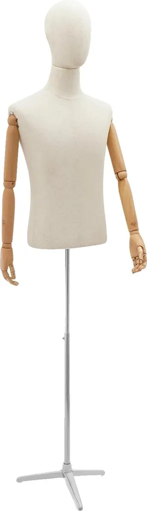 Mannequin homme articulé argenté avec hauteur réglable pour vitrines