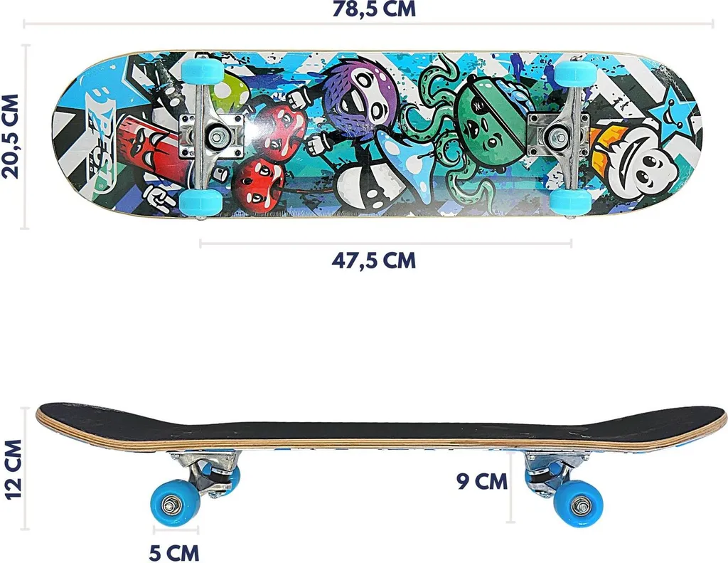 Skateboard complet sport graphisme moderne avec roulements ABEC 3 - 2