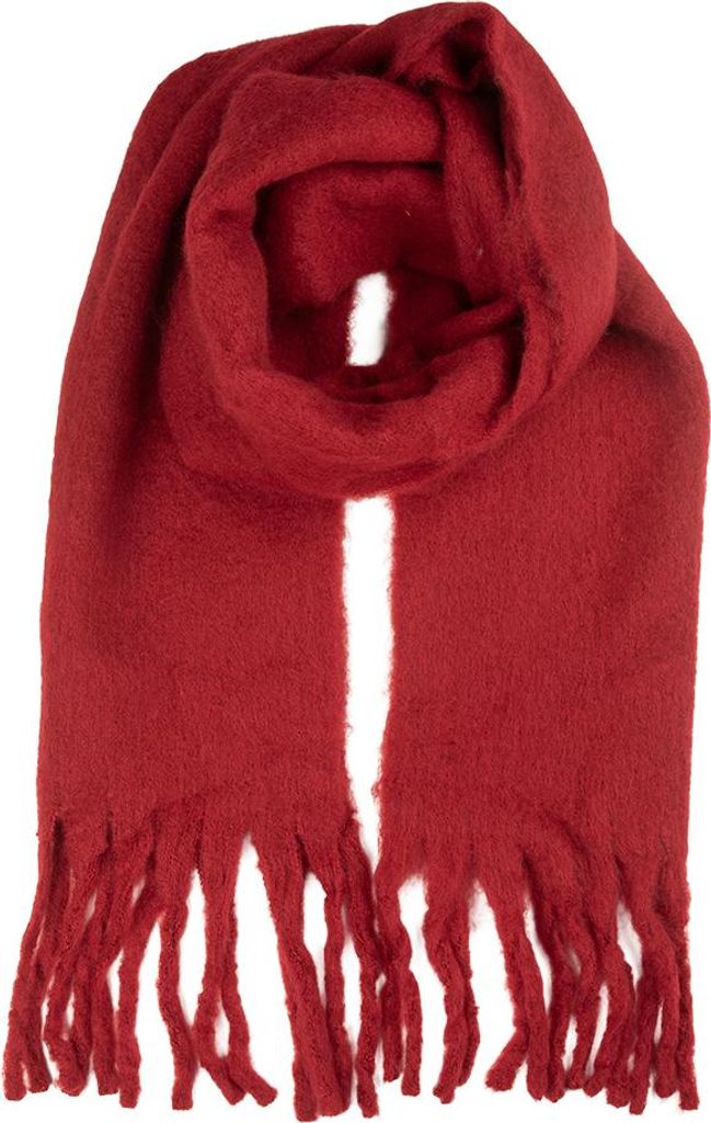 Clayre & Eef Winterschal Damen 40x190 cm Rot Textil