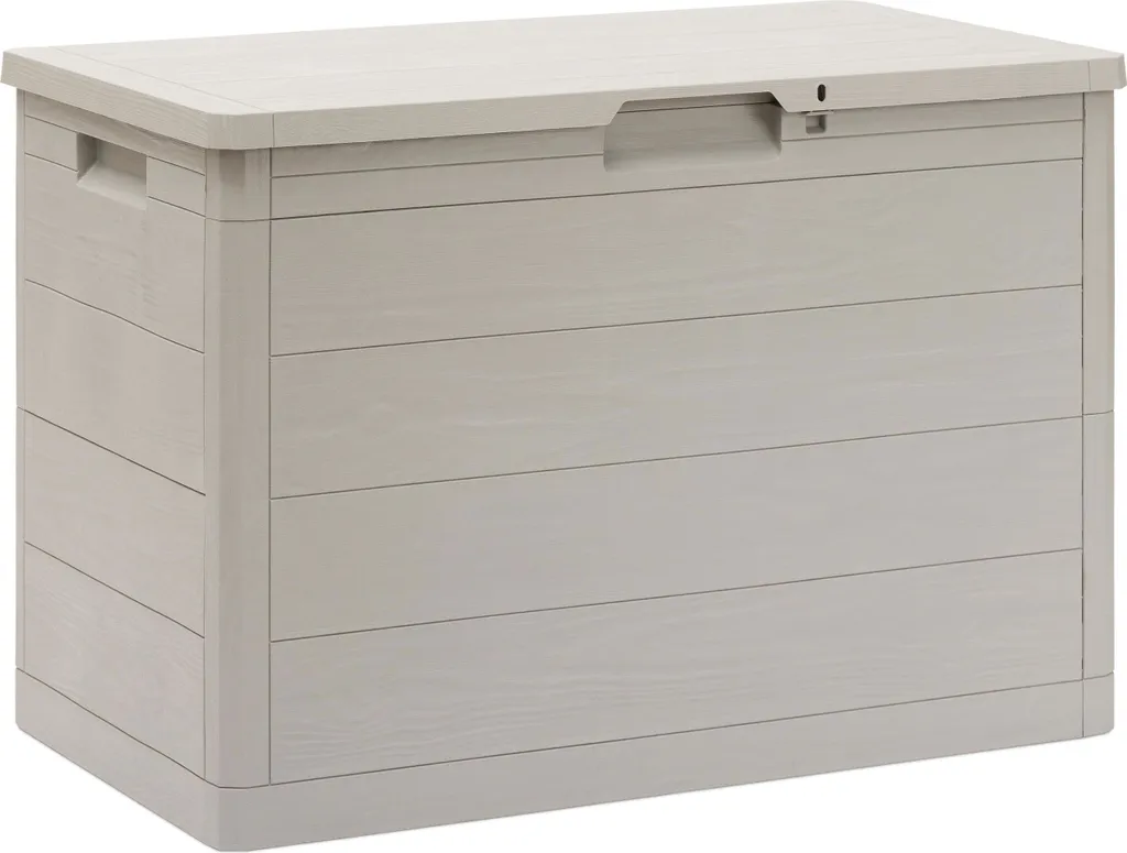 Toomax Woodys 160L : Coffre de rangement aspect bois, traité anti-UV, 160L