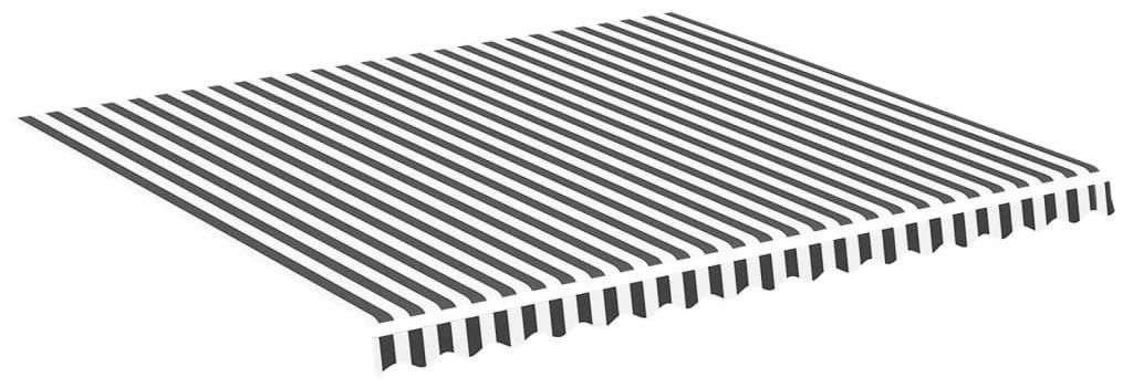 vidaXL Vervangingsdoek voor zonnescherm, antraciet en wit, Productafbeelding 