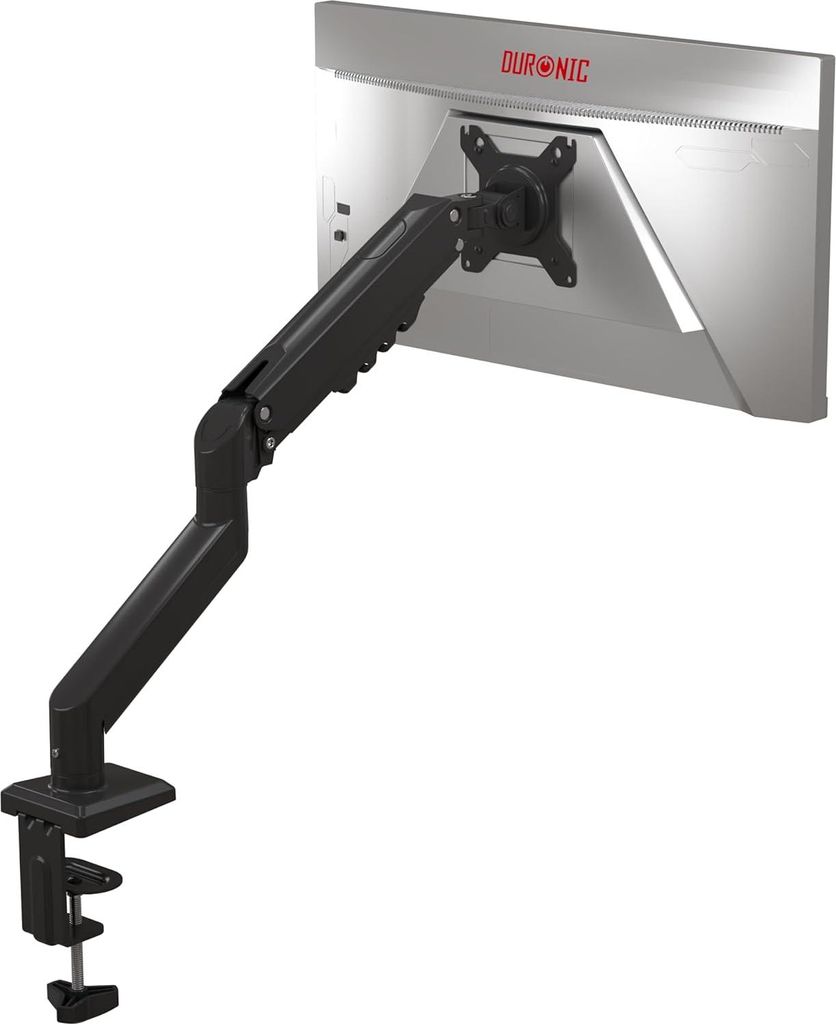 Duronic DM6A1 Monitorhalterung mit Gasfeder, Monitorarm schwenkbar neigbar drehbar für 32 Zoll QHD Curved Gaming Monitore, VESA 75/100, Tischhalte...