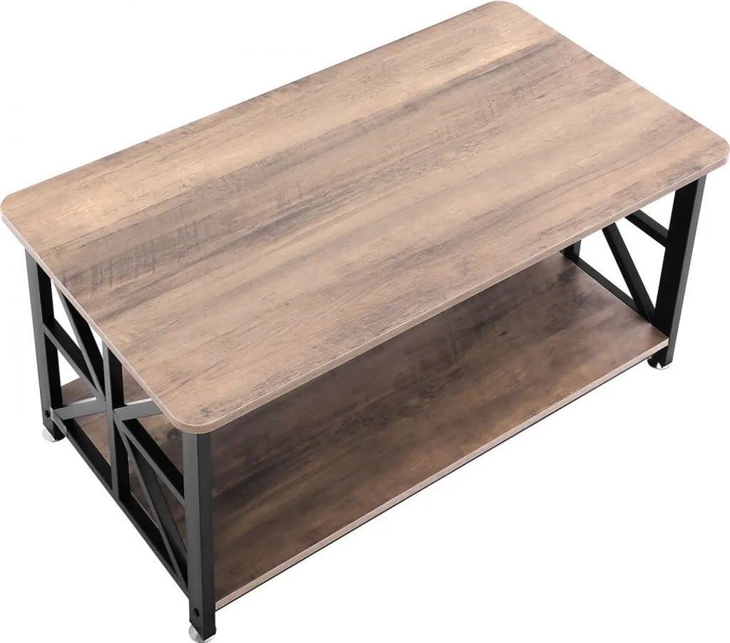 Table basse rectangulaire avec rangement ouvert - Modèle Elégance Loft - 12