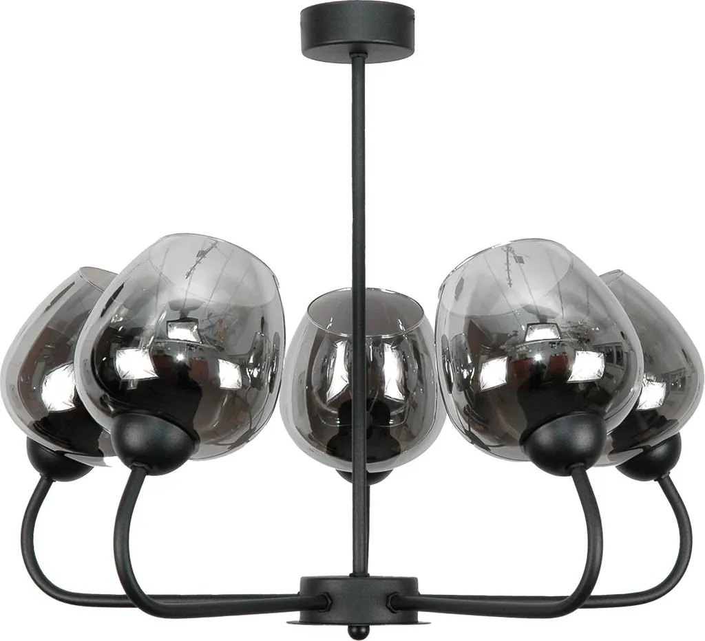 Suspension Horace verre noir graphite : luminaire cuisine et séjour