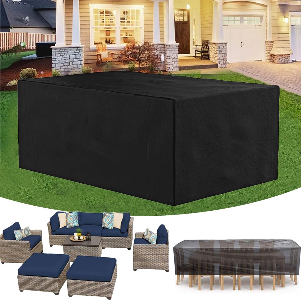 Gartenmöbel Abdeckung Wasserdicht Schutzhülle Anti-UV Regenschutz Abdeckplane Gartentisch Balkonmöbel Abdeckhaube Rechteckig 170x94x70cm 210D