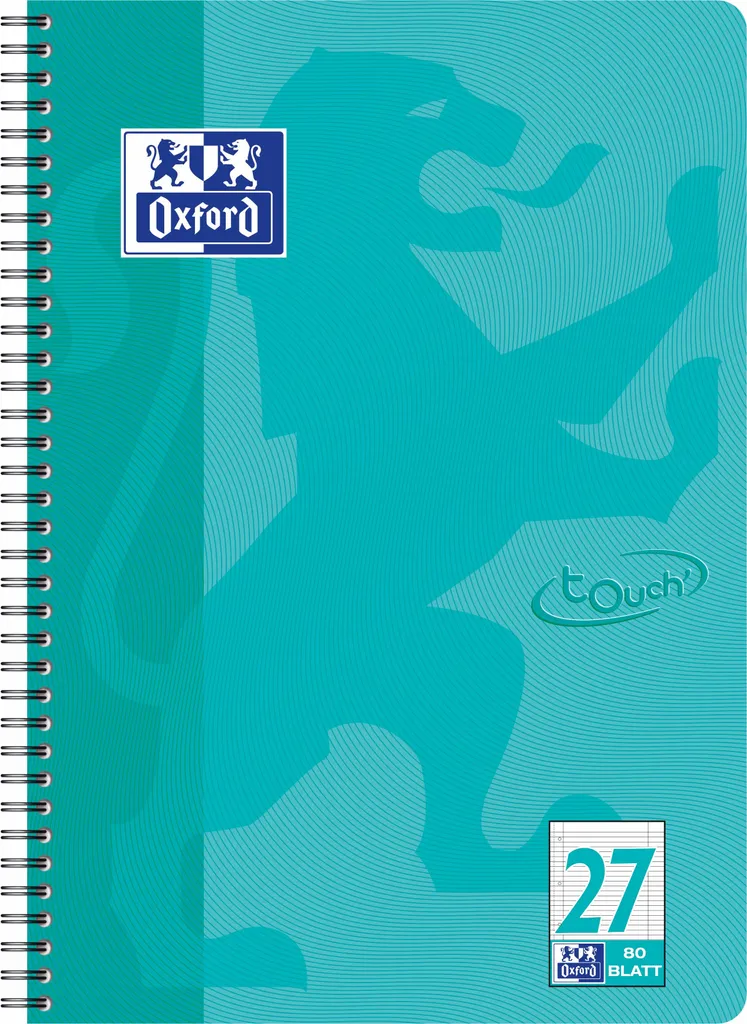 Oxford 400086492 College pad Touch Lin.27 - A4, 80 fogli, 90 g/m², 4 fori, acqua