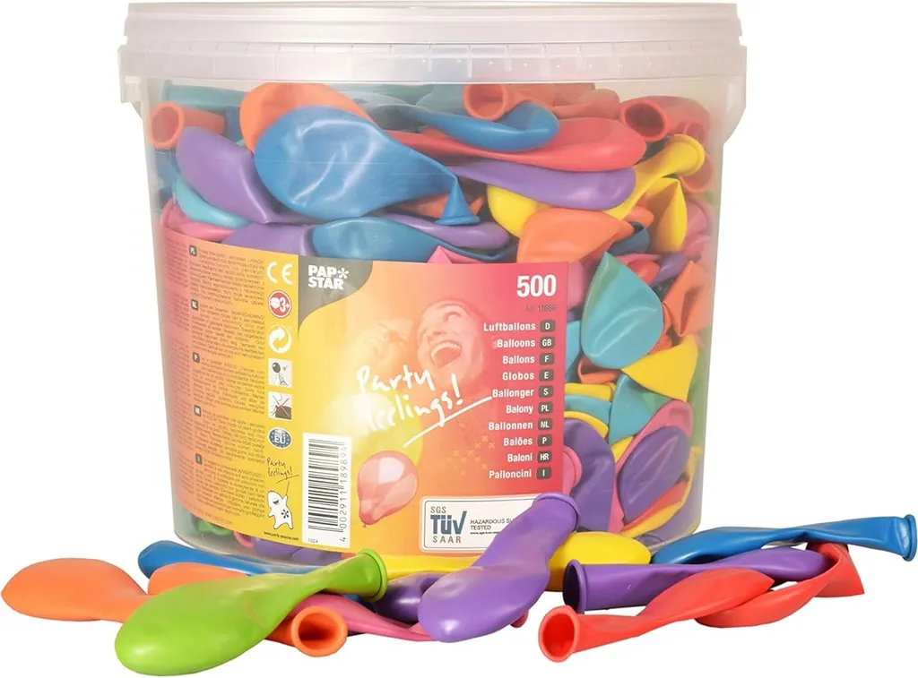 Papstar 18989 Ballons de Baudruche Assortis Ø 19 cm - Boîte de 100