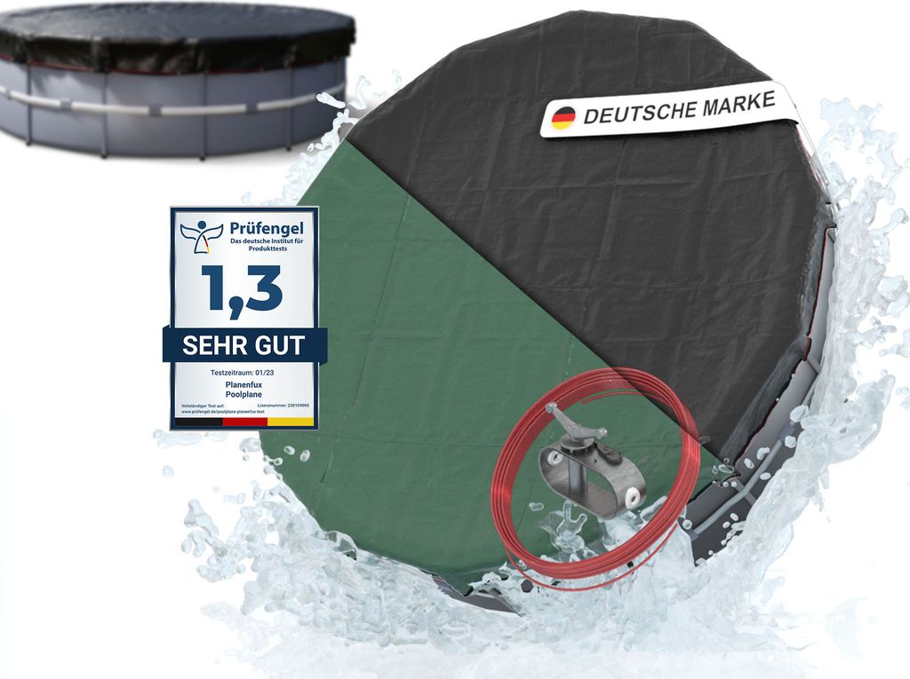 Planenfux® Pool Abdeckplane für Ø 320 - 366 cm Rundpools | Produktbild