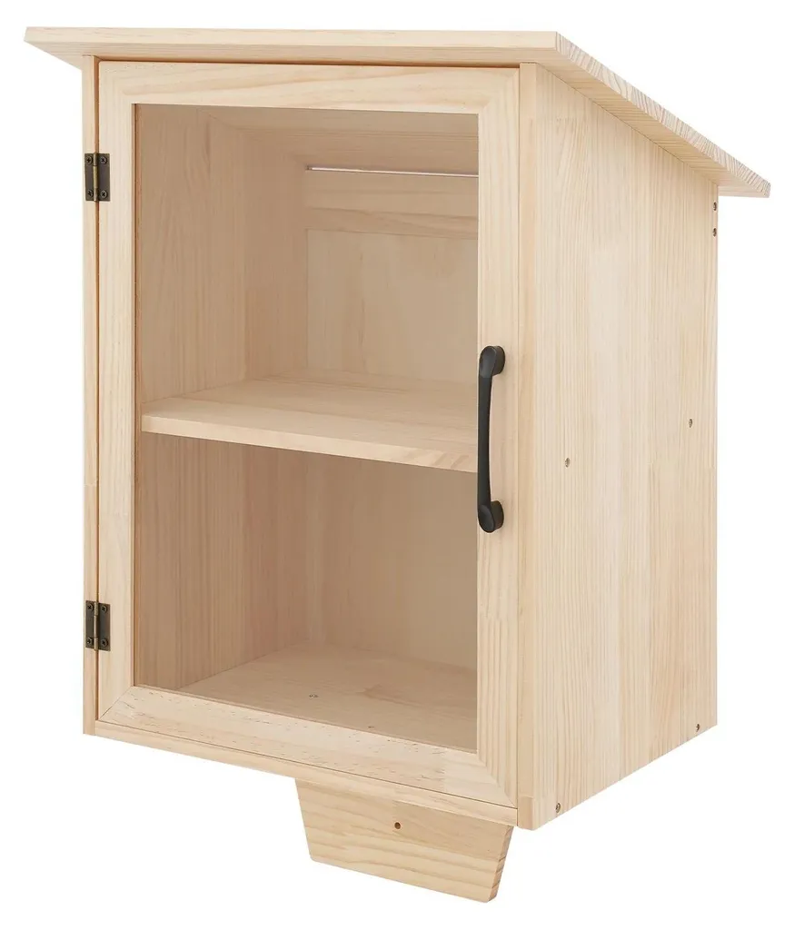 Meuble de rangement extérieur en pin et acrylique blanc - Collection Éole
