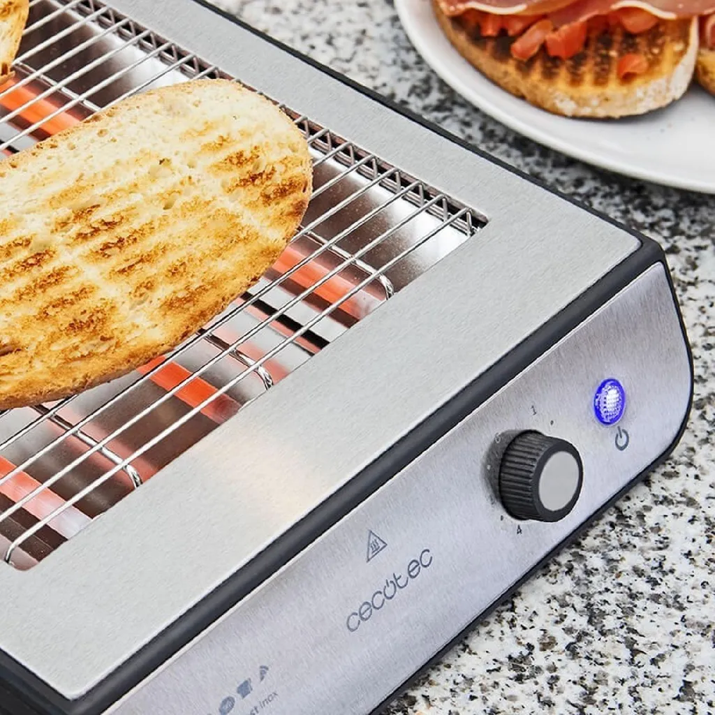 Grille-Pain Horizontal Easytoast 900W en Acier Inoxydable Argenté 08004