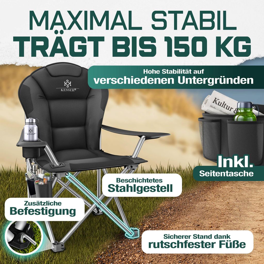 Campingstuhl faltbar 150 kg