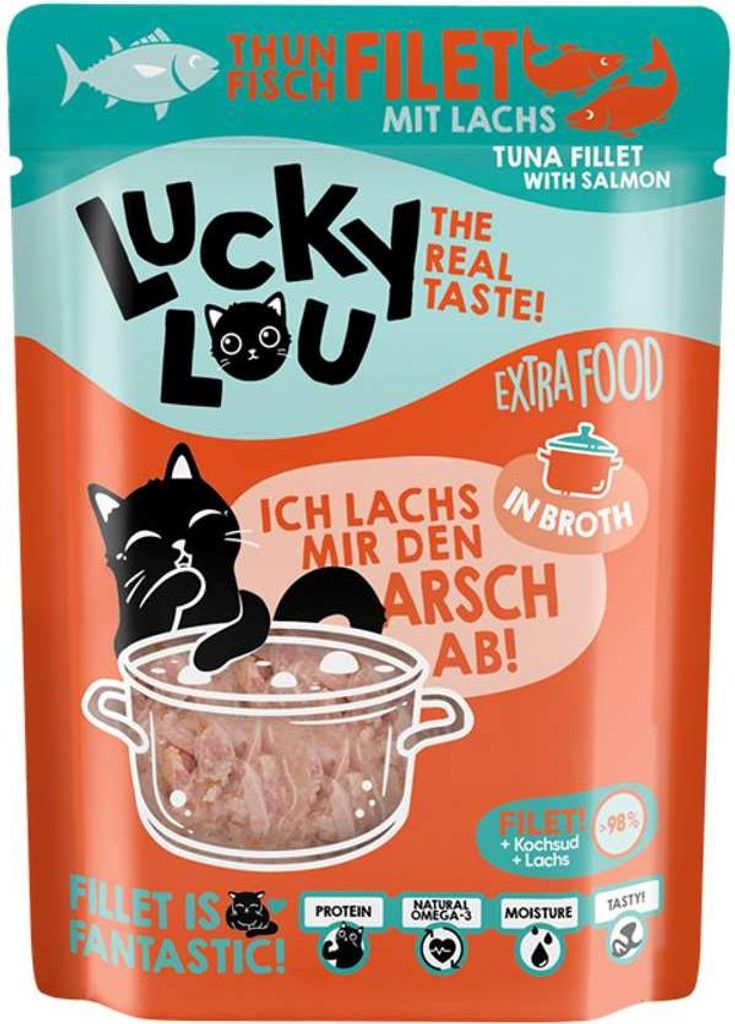 Lucky Lou Extrafood Filet de thon & saumon en bouillon Image du produit 