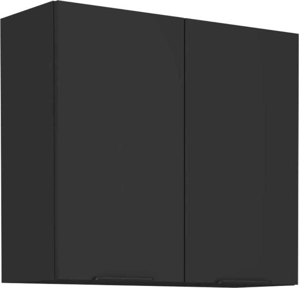 A dark gray, three-dimensional rendering of a wall-mounted cabinet with two doors.