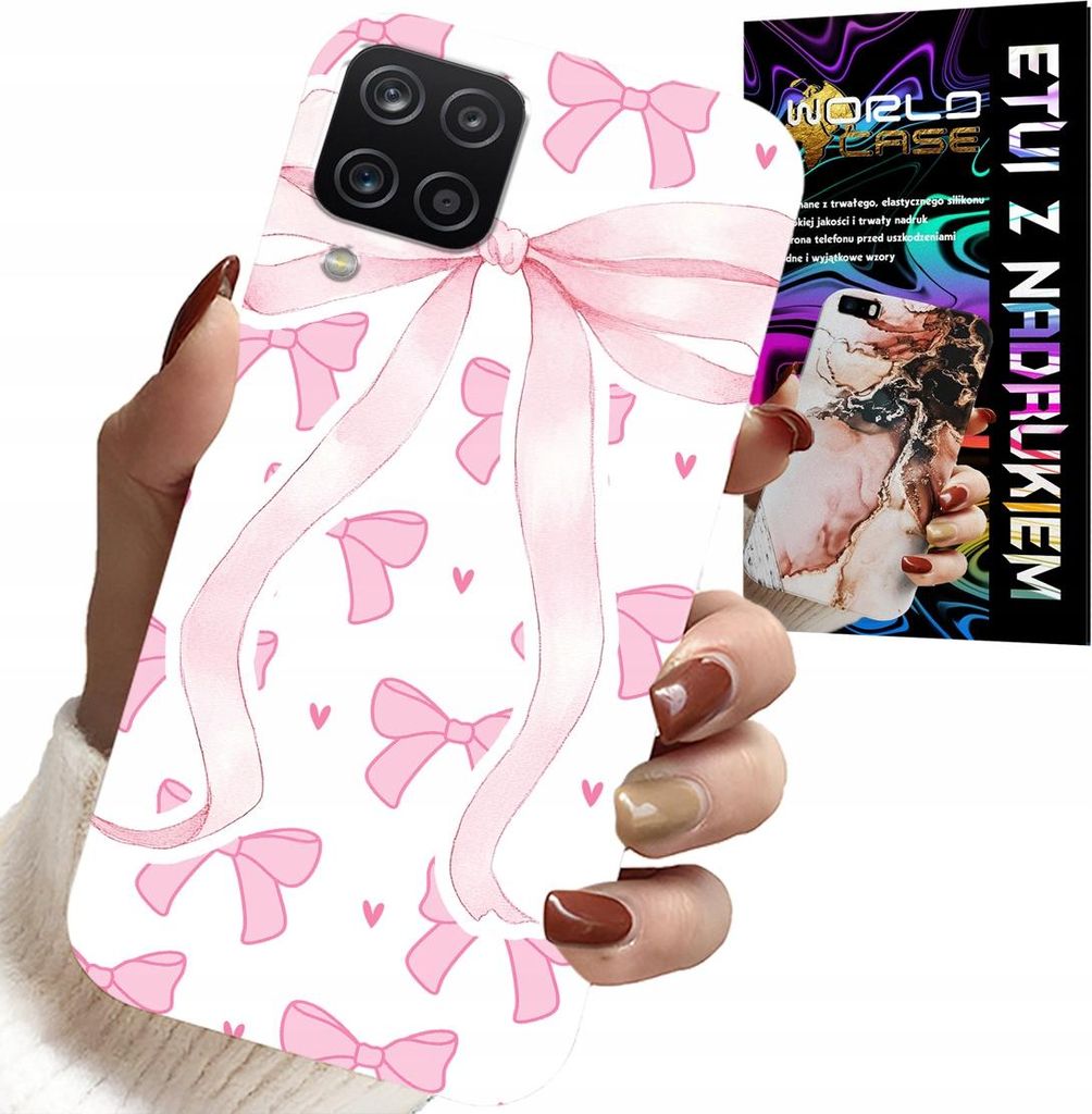 Fall Für Samsung Galaxy A22 5G - Rosa Schleife Mode-Designs Fall