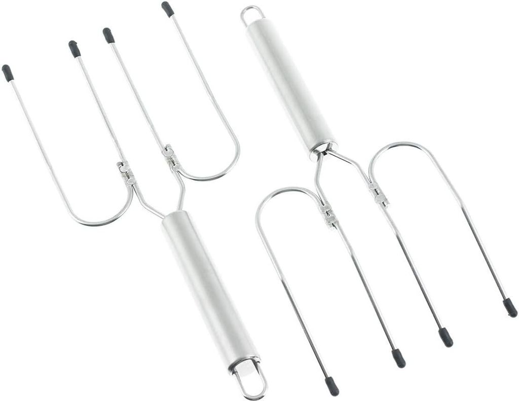 2 Stück - Edelstahlgabel für gegrilltes Hähnchen - Gabel für gegrillten Truthahn
