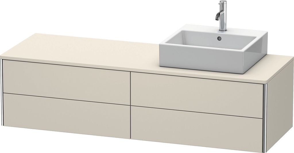 Duravit XSquare Konsolenwaschtischunterbau wandhängend, 4 Schubkästen, Becken rechts, 1600x400x548mm, XS4914R9191