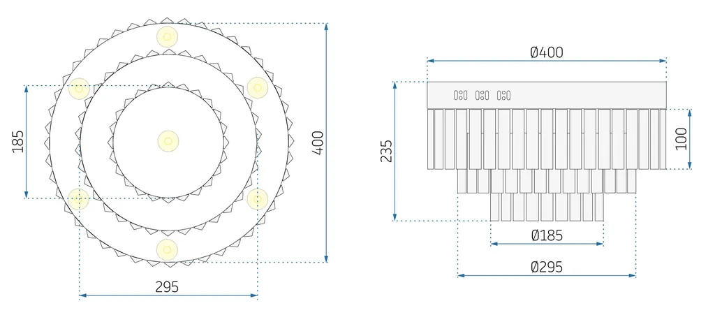 Éclairage de Table Salle à Manger Toolight APP780-7C Verre Transparent - 11