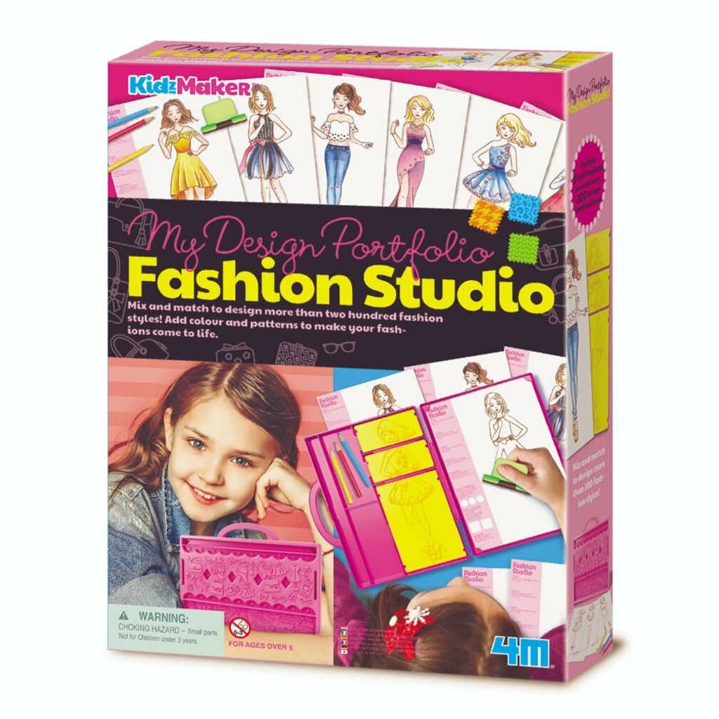 A product box for a fashion design studio kit.
