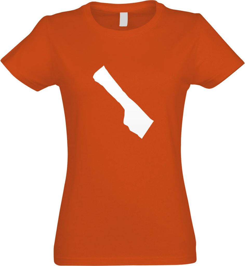 Kiwistar - T-Shirt tailliert - Damen - orange - Gazastreifen Umriss Kontur - mit Motiv Bedruckt - Funshirt Design - Sport - Freizeit - Damen - M