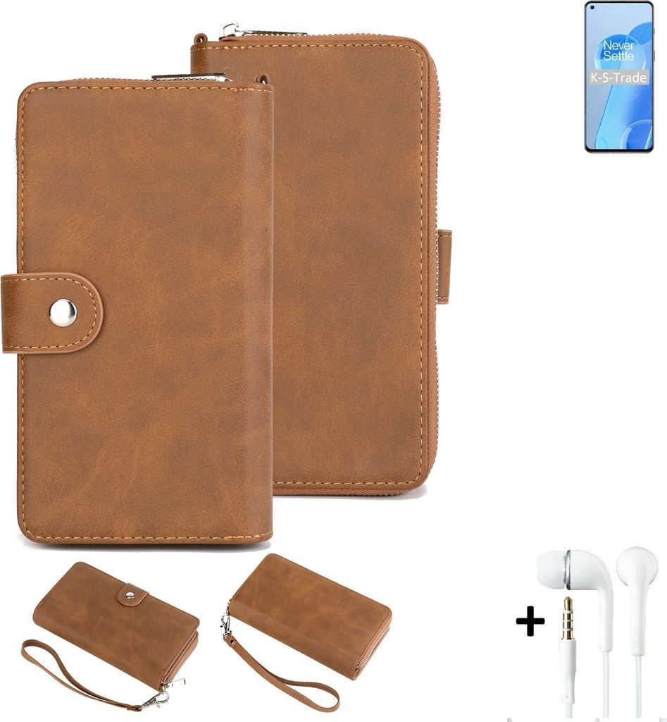 K-S-Trade 2in1 Handyhülle kompatibel mit OnePlus 9RT + Kopfhörer Schutzhülle & Portemonnee Schutzhülle Tasche Handytasche Case Etui Geldbörse