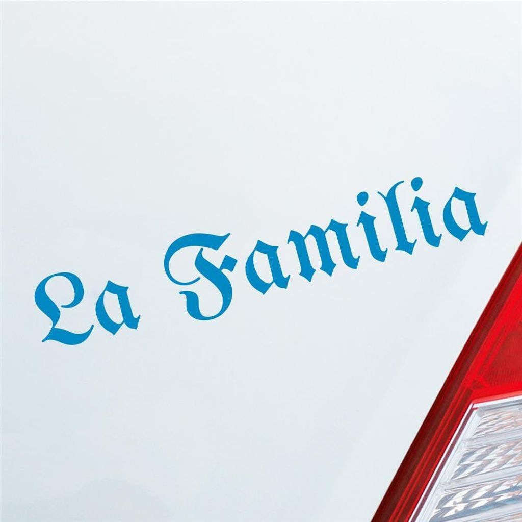 Auto Aufkleber La Familia Die Familie Freunde Friends Car 19x4 cm Hellblau Sticker Heckscheibenaufkleber
