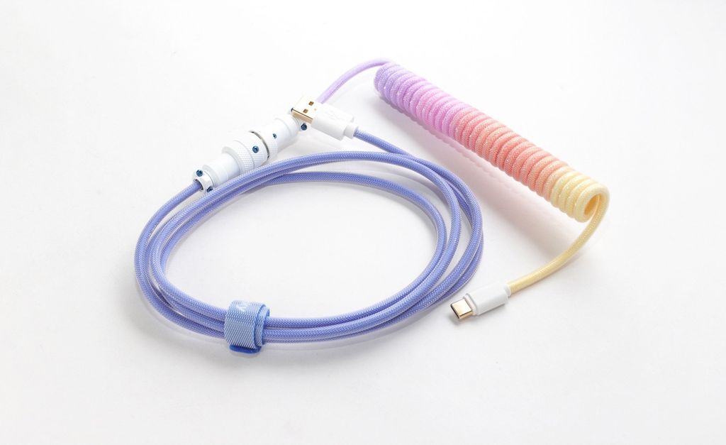 Ducky Premicord Afterglow Coiled Cable USB Typ C auf A