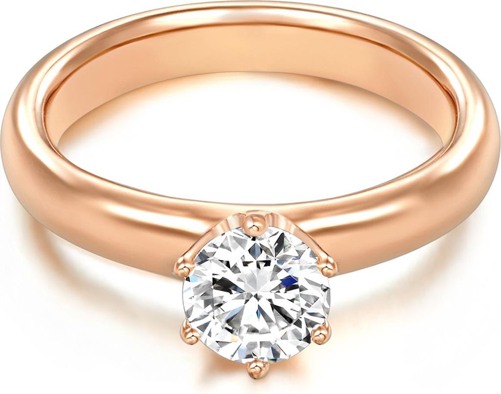 Ring Sterling Silber roségold Zirkonia weiß 58