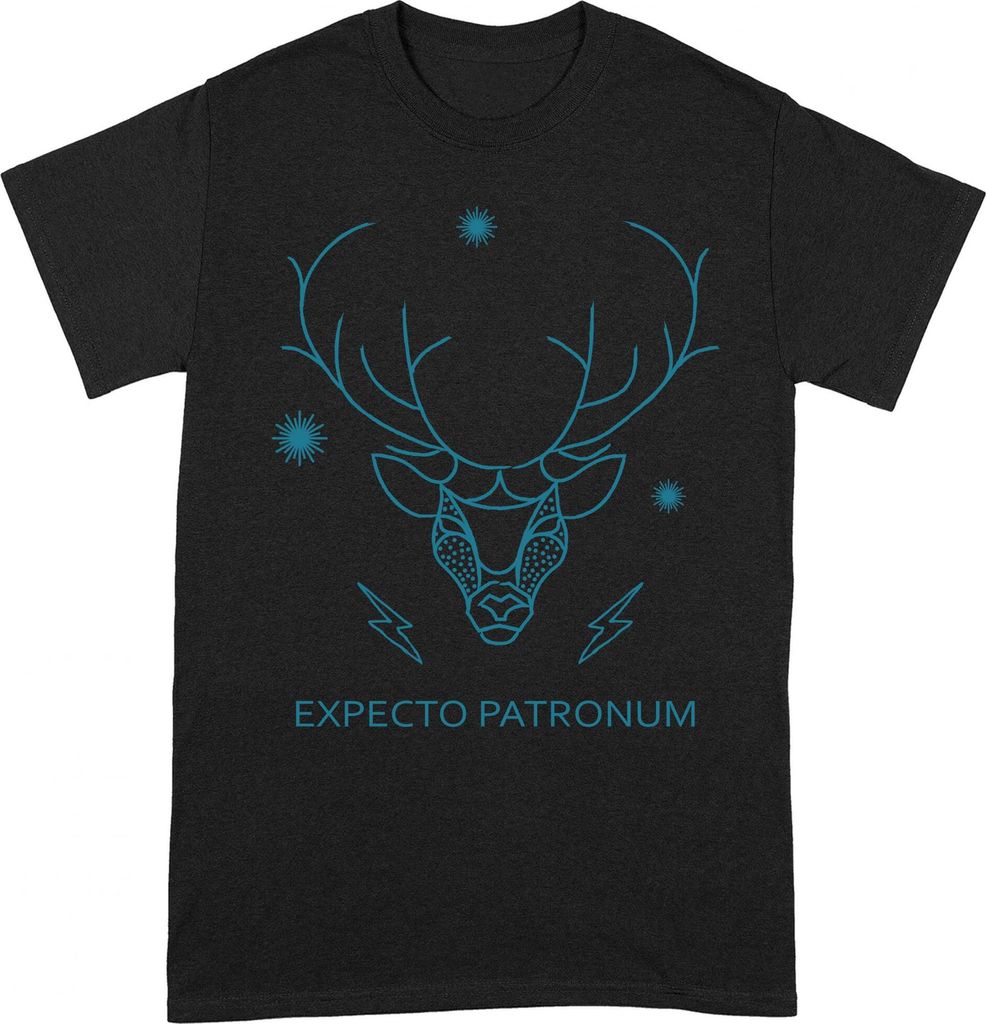 Harry Potter - "Expecto Patronum" T-Shirt für Herren/Damen Uni BI189 (S) (Schwarz/Dunkelpetrol)