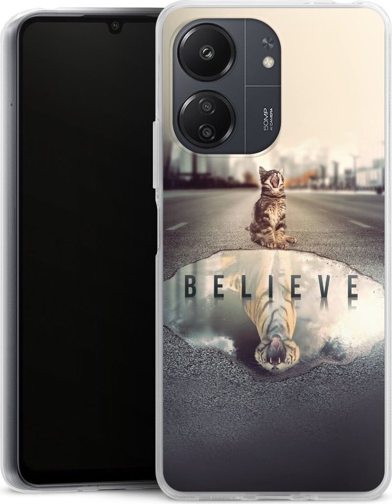 DeinDesign Handyhülle für Xiaomi Redmi 13C 4G Silikon Hülle Case Smartphone Schutzhülle Motivation Tiere Tiger