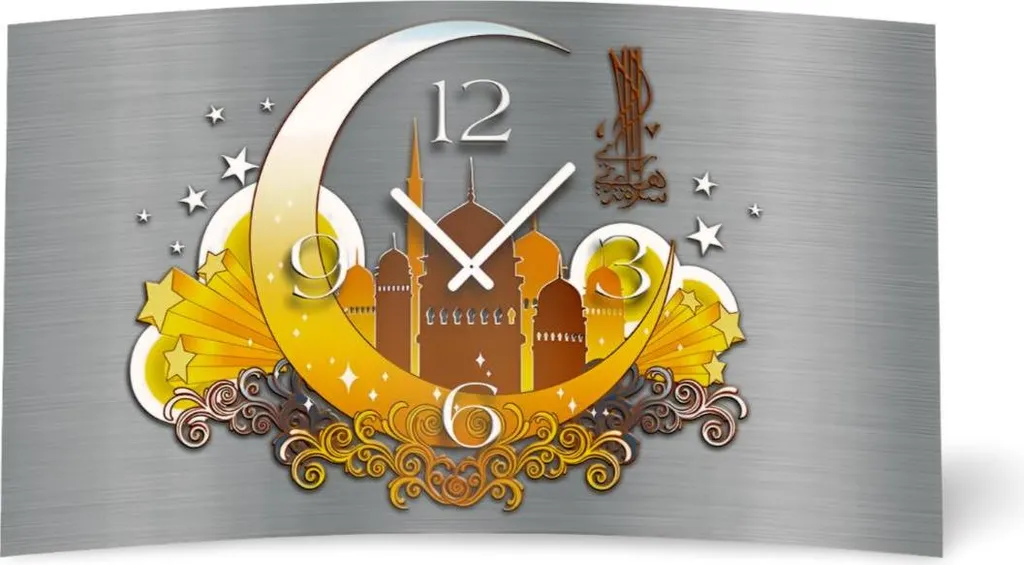 Horloge murale design demi-lune moderne dixtime 3D-0033 50cm noire