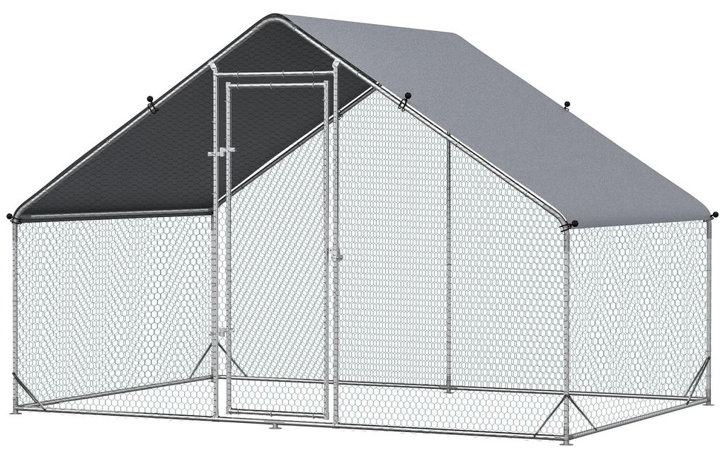 PawHut Hühnerstall Freilaufgehege aus Stahl, 300 x 200 x Produktbild 