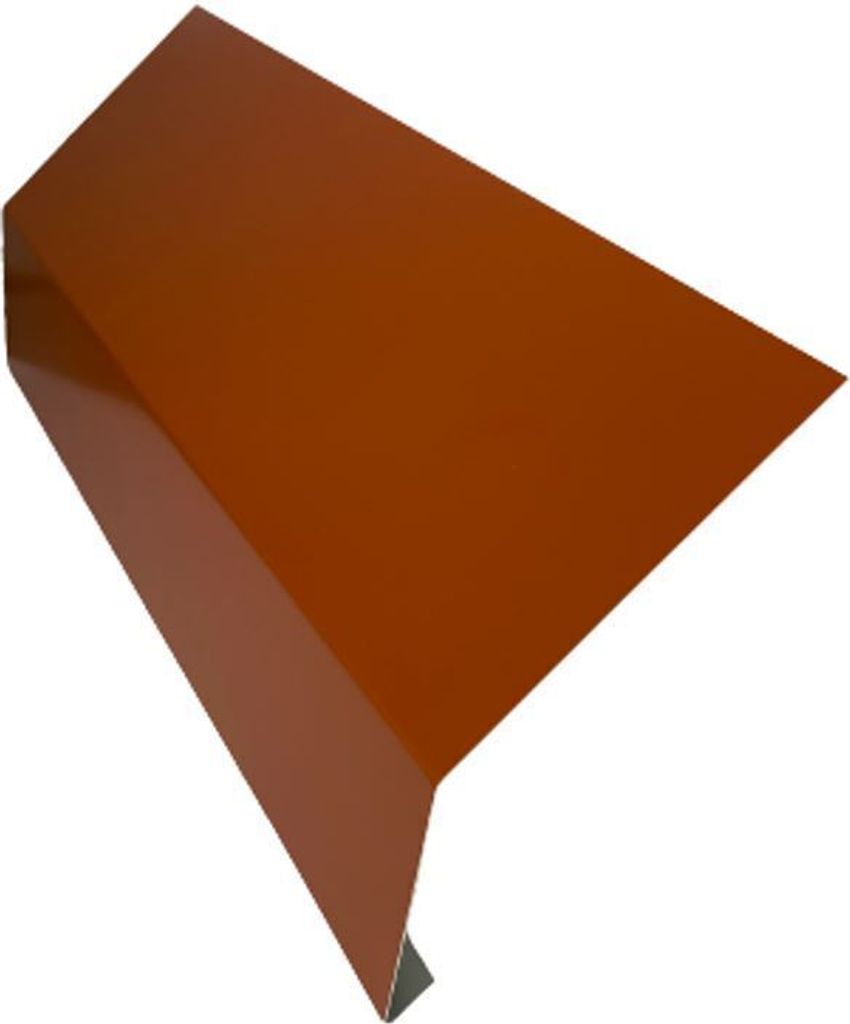 Traufblech 2 m aus Aluminium rot RAL 8004- Zuschnitt 20,0 cm -Siehe Skizze